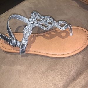 Girls cat and jack silver sandals